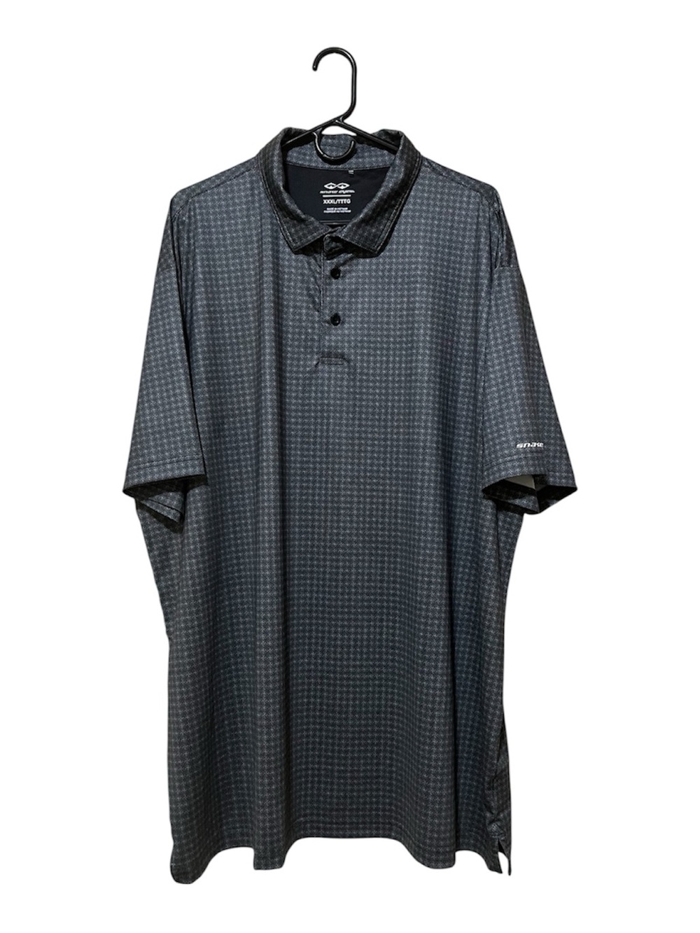 Snake Eyes Golf Men’s Charcoal Micro-Pattern Performance Polo